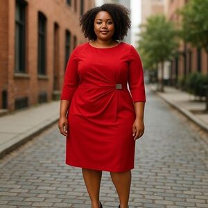 DERHY Elegant Red Dress